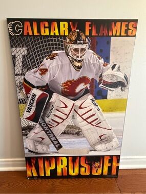 Calgary Flames Miikka Kiprusoff NHL Plaque Wall Art - 34" x 22" 1/4